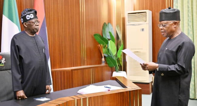 Tinubu swears in Ibok-Ete Ibas as Rivers sole administrator