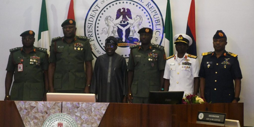 Tinubu Decorates New Service Chiefs, Urges Them To Deal With Security Threats