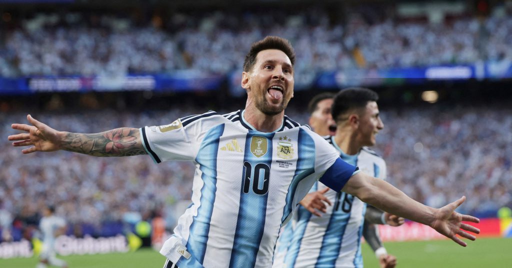 Lionel Messi ties men’s World Cup goals record with a hat trick as Argentina tops Algeria