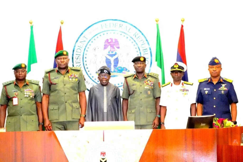 Insecurity: President Tinubu meets service chiefs